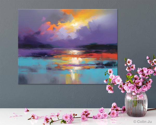 Modern Landscape Paintings, Landscape Paintings for Living Room, Original Abstract Canvas Painting, Contemporary Acrylic Paintings-Silvia Home Craft