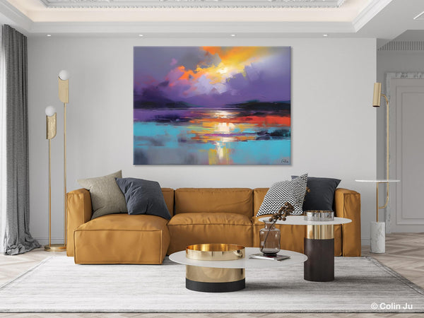 Modern Landscape Paintings, Landscape Paintings for Living Room, Original Abstract Canvas Painting, Contemporary Acrylic Paintings-Silvia Home Craft