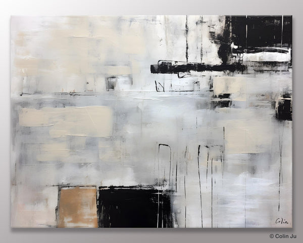 Large Original Abstract Wall Art, Simple Modern Art, Contemporary Acrylic Paintings, Oversized Paintings on Canvas, Large Canvas Paintings for Living Room-Silvia Home Craft