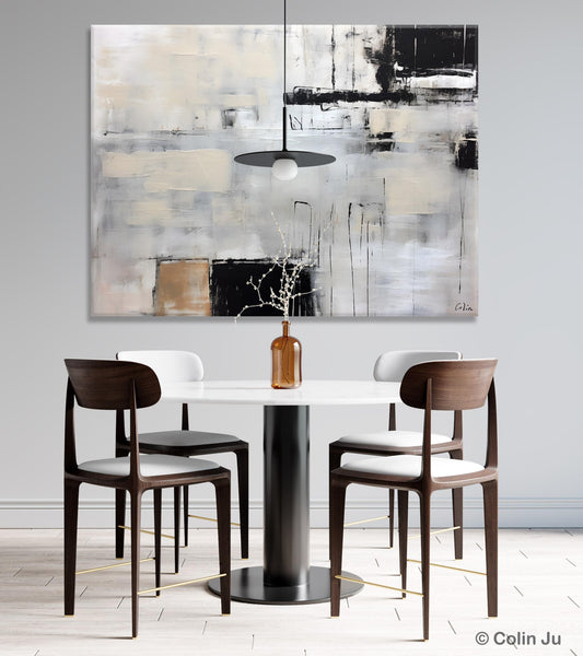 Large Original Abstract Wall Art, Simple Modern Art, Contemporary Acrylic Paintings, Oversized Paintings on Canvas, Large Canvas Paintings for Living Room-Silvia Home Craft