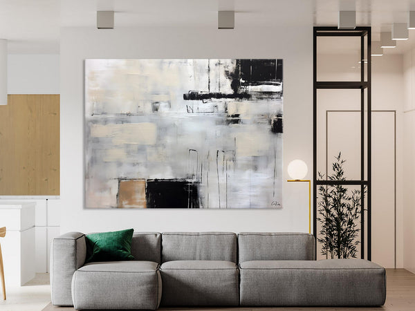 Large Original Abstract Wall Art, Simple Modern Art, Contemporary Acrylic Paintings, Oversized Paintings on Canvas, Large Canvas Paintings for Living Room-Silvia Home Craft