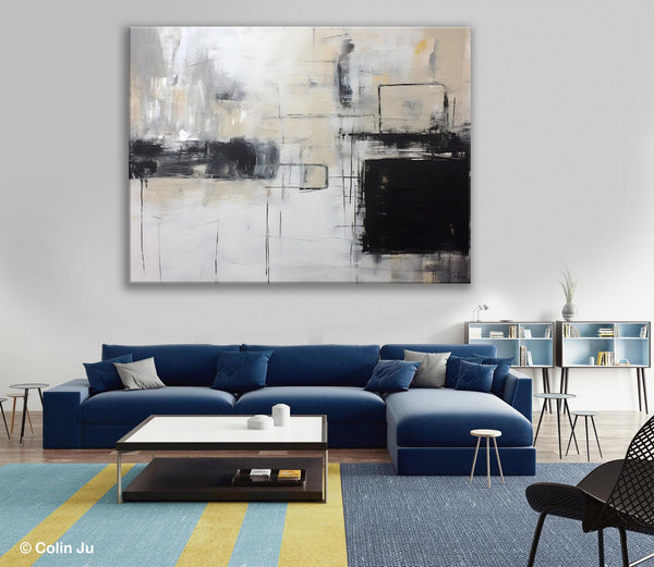 Large Wall Art Paintings, Simple Canvas Art, Simple Abstract Paintings, Contemporary Painting on Canvas, Original Canvas Wall Art for sale-Silvia Home Craft