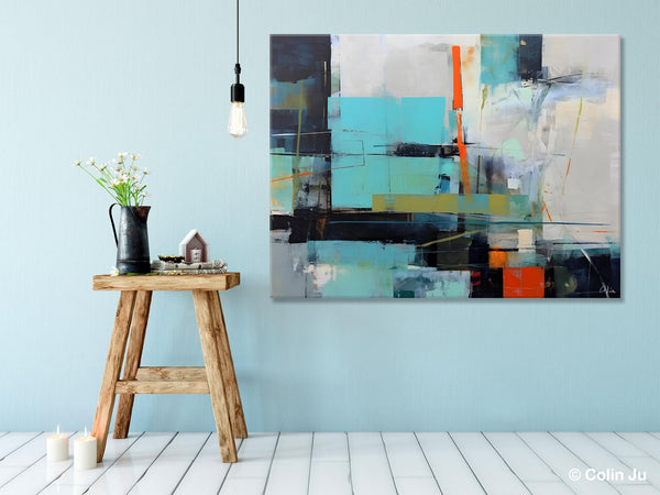 Contemporary Canvas Artwork, Large Modern Acrylic Painting, Abstract Wall Art for Dining Room, Original Hand Painted Wall Art Paintings-Silvia Home Craft