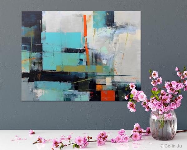 Contemporary Canvas Artwork, Large Modern Acrylic Painting, Abstract Wall Art for Dining Room, Original Hand Painted Wall Art Paintings-Silvia Home Craft