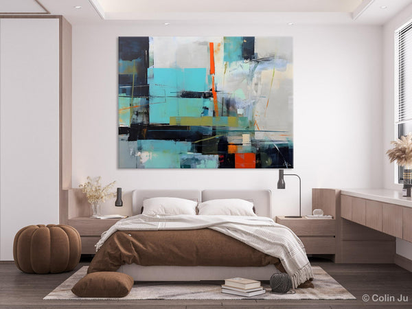Contemporary Canvas Artwork, Large Modern Acrylic Painting, Abstract Wall Art for Dining Room, Original Hand Painted Wall Art Paintings-Silvia Home Craft