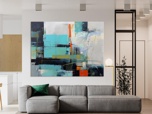 Contemporary Canvas Artwork, Large Modern Acrylic Painting, Abstract Wall Art for Dining Room, Original Hand Painted Wall Art Paintings-Silvia Home Craft