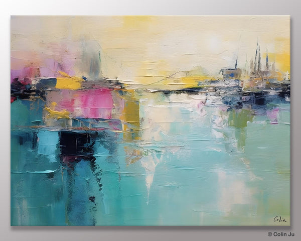 Acrylic Paintings Behind Sofa, Abstract Paintings for Bedroom, Contemporary Canvas Wall Art, Original Hand Painted Canvas Art, Buy Paintings Online-Silvia Home Craft