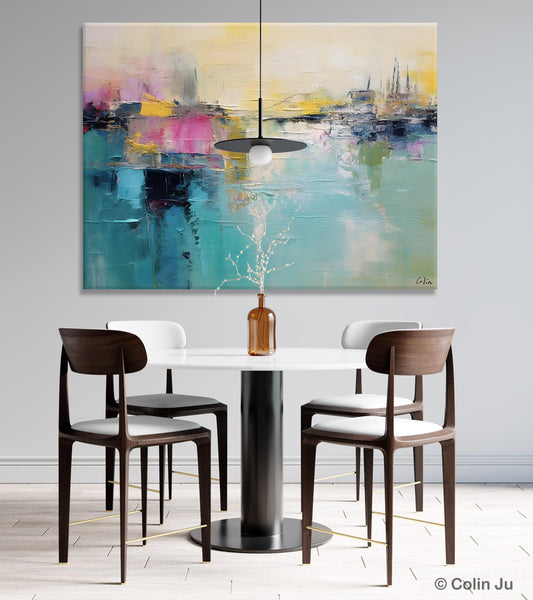 Acrylic Paintings Behind Sofa, Abstract Paintings for Bedroom, Contemporary Canvas Wall Art, Original Hand Painted Canvas Art, Buy Paintings Online-Silvia Home Craft
