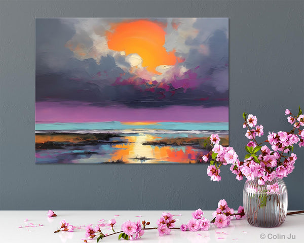 Heavy Texture Paintings, Original Landscape Painting, Large Landscape Painting for Living Room, Bedroom Wall Art Ideas, Modern Paintings for Dining Room