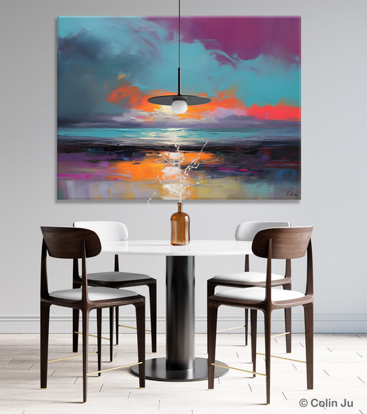 Contemporary Wall Art Paintings, Abstract Landscape Paintings for Living Room, Landscape Canvas Art, Large Acrylic Paintings on Canvas-Silvia Home Craft