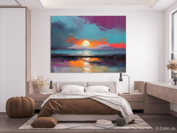 Contemporary Wall Art Paintings, Abstract Landscape Paintings for Living Room, Landscape Canvas Art, Large Acrylic Paintings on Canvas-Silvia Home Craft