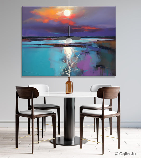 Original Landscape Abstract Painting, Simple Wall Art Ideas, Living Room Abstract Paintings, Large Landscape Canvas Paintings, Buy Art Online-Silvia Home Craft