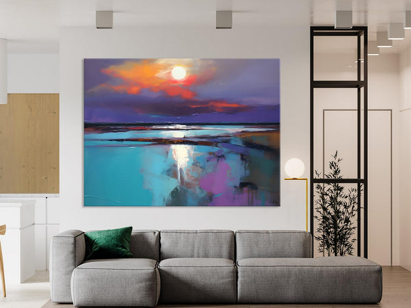 Original Landscape Abstract Painting, Simple Wall Art Ideas, Living Room Abstract Paintings, Large Landscape Canvas Paintings, Buy Art Online-Silvia Home Craft