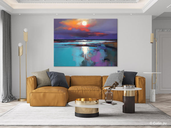 Original Landscape Abstract Painting, Simple Wall Art Ideas, Living Room Abstract Paintings, Large Landscape Canvas Paintings, Buy Art Online-Silvia Home Craft