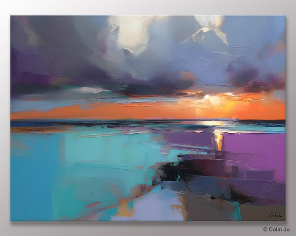 Living Room Abstract Paintings, Original Landscape Abstract Painting, Simple Wall Art Ideas, Extra Large Landscape Canvas Paintings, Buy Art Online-Silvia Home Craft