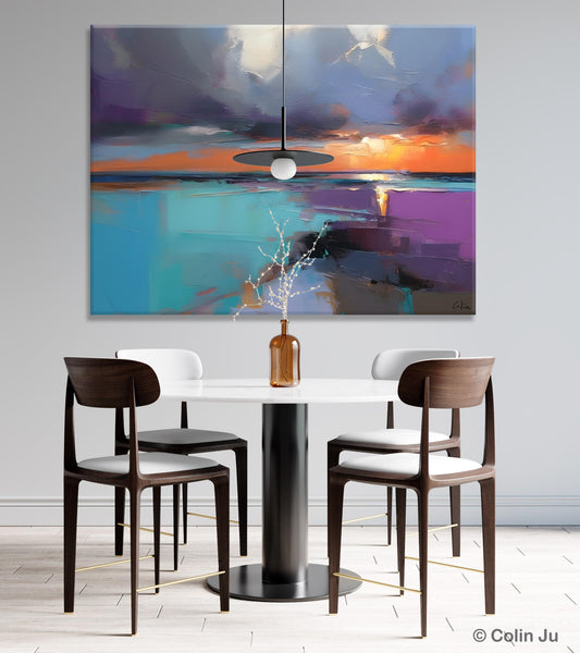 Living Room Abstract Paintings, Original Landscape Abstract Painting, Simple Wall Art Ideas, Extra Large Landscape Canvas Paintings, Buy Art Online-Silvia Home Craft