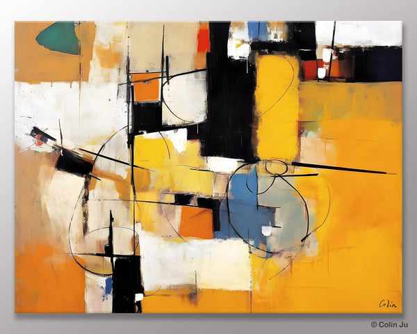 Acrylic Abstract Painting Behind Sofa, Large Original Painting on Canvas, Acrylic Painting for Sale, Living Room Wall Art Paintings, Buy Paintings Online-Silvia Home Craft