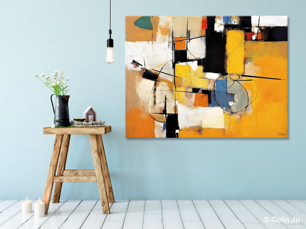 Acrylic Abstract Painting Behind Sofa, Large Original Painting on Canvas, Acrylic Painting for Sale, Living Room Wall Art Paintings, Buy Paintings Online-Silvia Home Craft