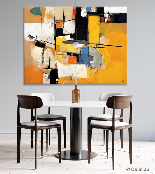 Acrylic Abstract Painting Behind Sofa, Large Original Painting on Canvas, Acrylic Painting for Sale, Living Room Wall Art Paintings, Buy Paintings Online-Silvia Home Craft