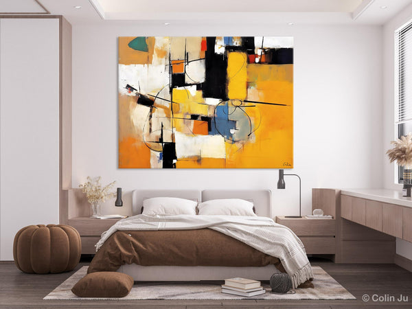 Acrylic Abstract Painting Behind Sofa, Large Original Painting on Canvas, Acrylic Painting for Sale, Living Room Wall Art Paintings, Buy Paintings Online-Silvia Home Craft
