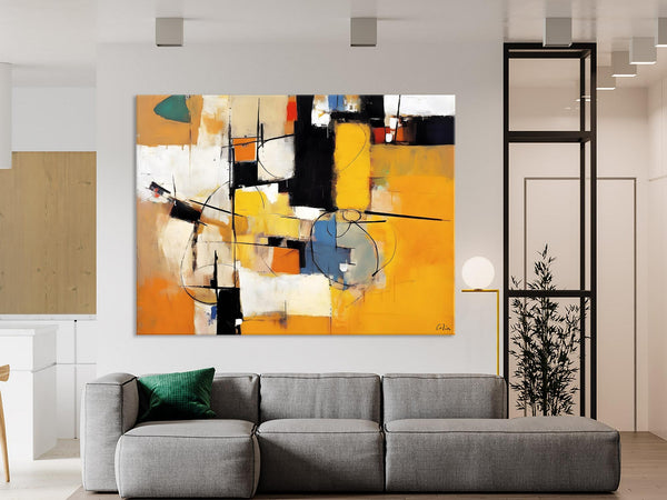 Acrylic Abstract Painting Behind Sofa, Large Original Painting on Canvas, Acrylic Painting for Sale, Living Room Wall Art Paintings, Buy Paintings Online-Silvia Home Craft