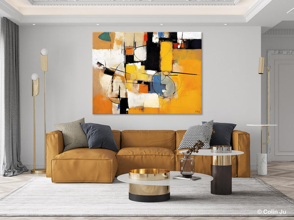 Acrylic Abstract Painting Behind Sofa, Large Original Painting on Canvas, Acrylic Painting for Sale, Living Room Wall Art Paintings, Buy Paintings Online-Silvia Home Craft