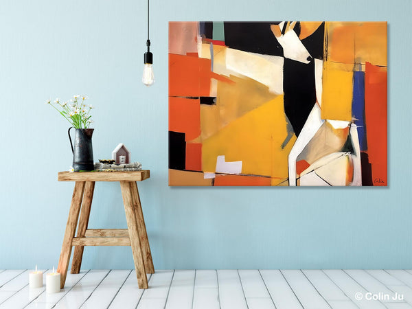 Extra Large Paintings for Living Room, Hand Painted Wall Art Paintings, Original Abstract Acrylic Painting, Abstract Wall Art for Dining Room-Silvia Home Craft
