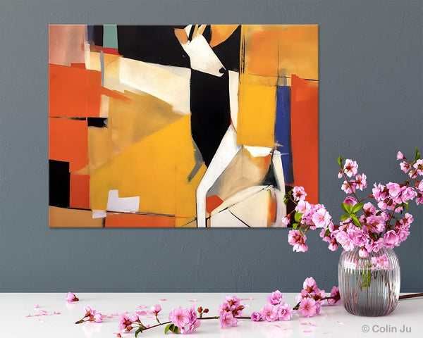 Extra Large Paintings for Living Room, Hand Painted Wall Art Paintings, Original Abstract Acrylic Painting, Abstract Wall Art for Dining Room-Silvia Home Craft