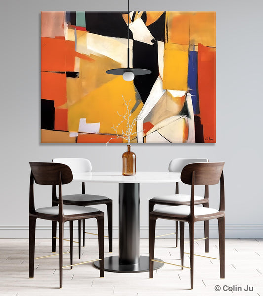 Extra Large Paintings for Living Room, Hand Painted Wall Art Paintings, Original Abstract Acrylic Painting, Abstract Wall Art for Dining Room-Silvia Home Craft