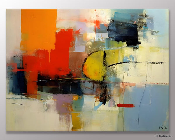 Acrylic Painting for Bedroom, Modern Canvas Painting, Palette Knife Artwork, Original Abstract Acrylic Paintings, Hand Painted Canvas Art-Silvia Home Craft