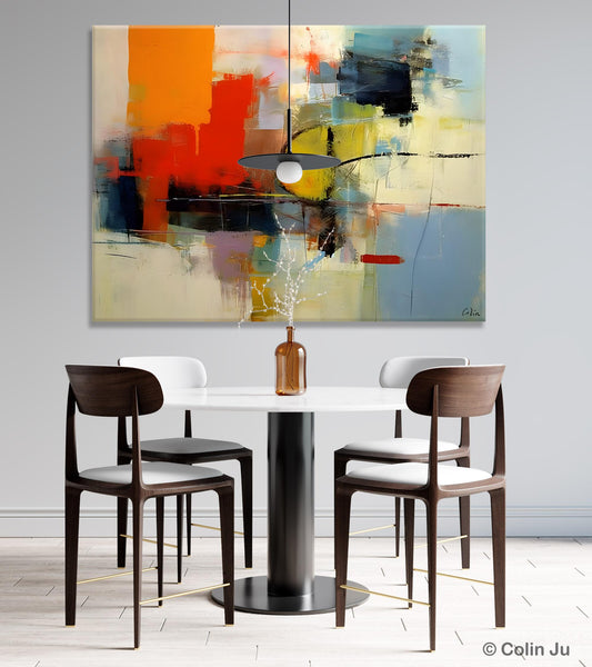 Acrylic Painting for Bedroom, Modern Canvas Painting, Palette Knife Artwork, Original Abstract Acrylic Paintings, Hand Painted Canvas Art-Silvia Home Craft