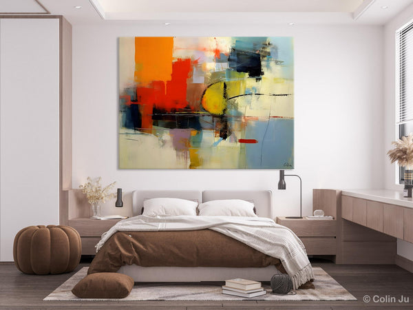 Acrylic Painting for Bedroom, Modern Canvas Painting, Palette Knife Artwork, Original Abstract Acrylic Paintings, Hand Painted Canvas Art-Silvia Home Craft