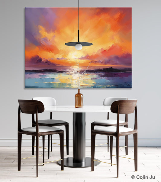 Large Art Painting for Living Room, Original Landscape Canvas Art, Oversized Landscape Wall Art Paintings, Contemporary Acrylic Painting on Canvas-Silvia Home Craft
