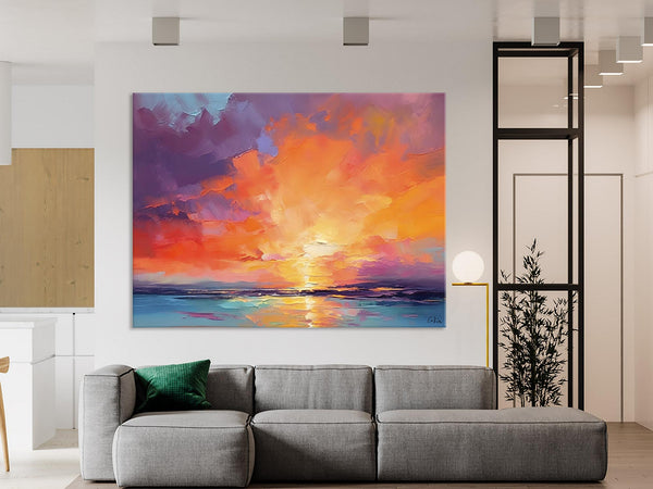 Landscape Acrylic Art, Large Abstract Painting for Living Room, Original Abstract Wall Art, Landscape Canvas Art, Hand Painted Canvas Art
