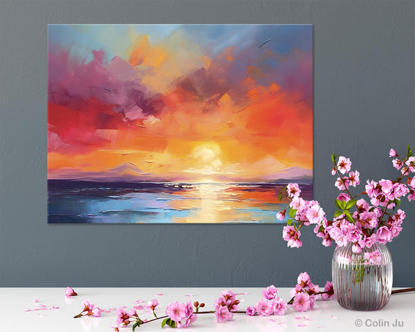 Original Abstract Wall Art, Landscape Acrylic Art, Large Abstract Painting for Living Room, Landscape Canvas Art, Hand Painted Canvas Art-Silvia Home Craft