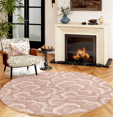 Contemporary Modern Rugs, Mid Century Round Modern Rugs under Chairs, Bedroom Abstract Modern Area Rugs, Geometric Round Rugs for Dining Room-Silvia Home Craft