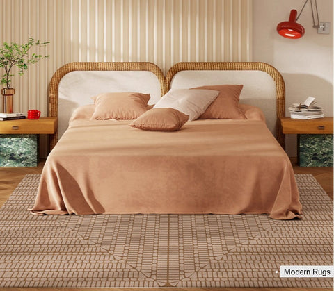 Mid Century Geometric Carpets, Modern Rugs under Dining Room Table, Contemporary Modern Rugs Next to Bed, Abstract Modern Rugs for Living Room-Silvia Home Craft