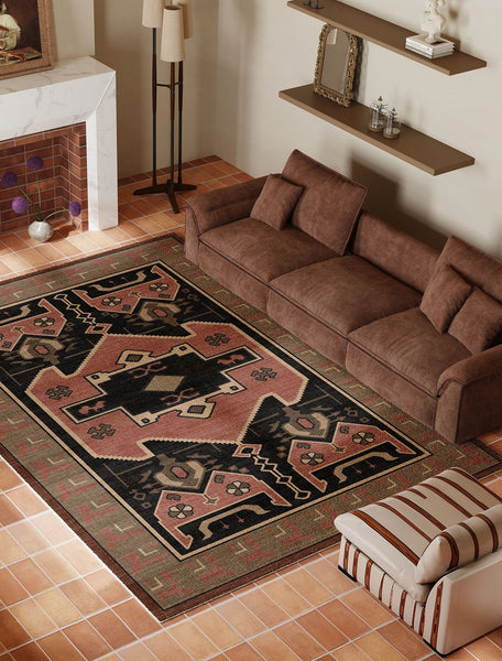 Large Modern Rugs under Dining Room Table, Contemporary Abstract Rugs Next to Bed, Vintage Soft Turkish Rug for Living Room, Geometric Modern Carpets for Office-Silvia Home Craft