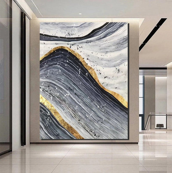 Abstract Canvas Painting, Extra Large Abstract Artwork, Modern Paintings for Dining Room, Hand Painted Wall Painting-Silvia Home Craft
