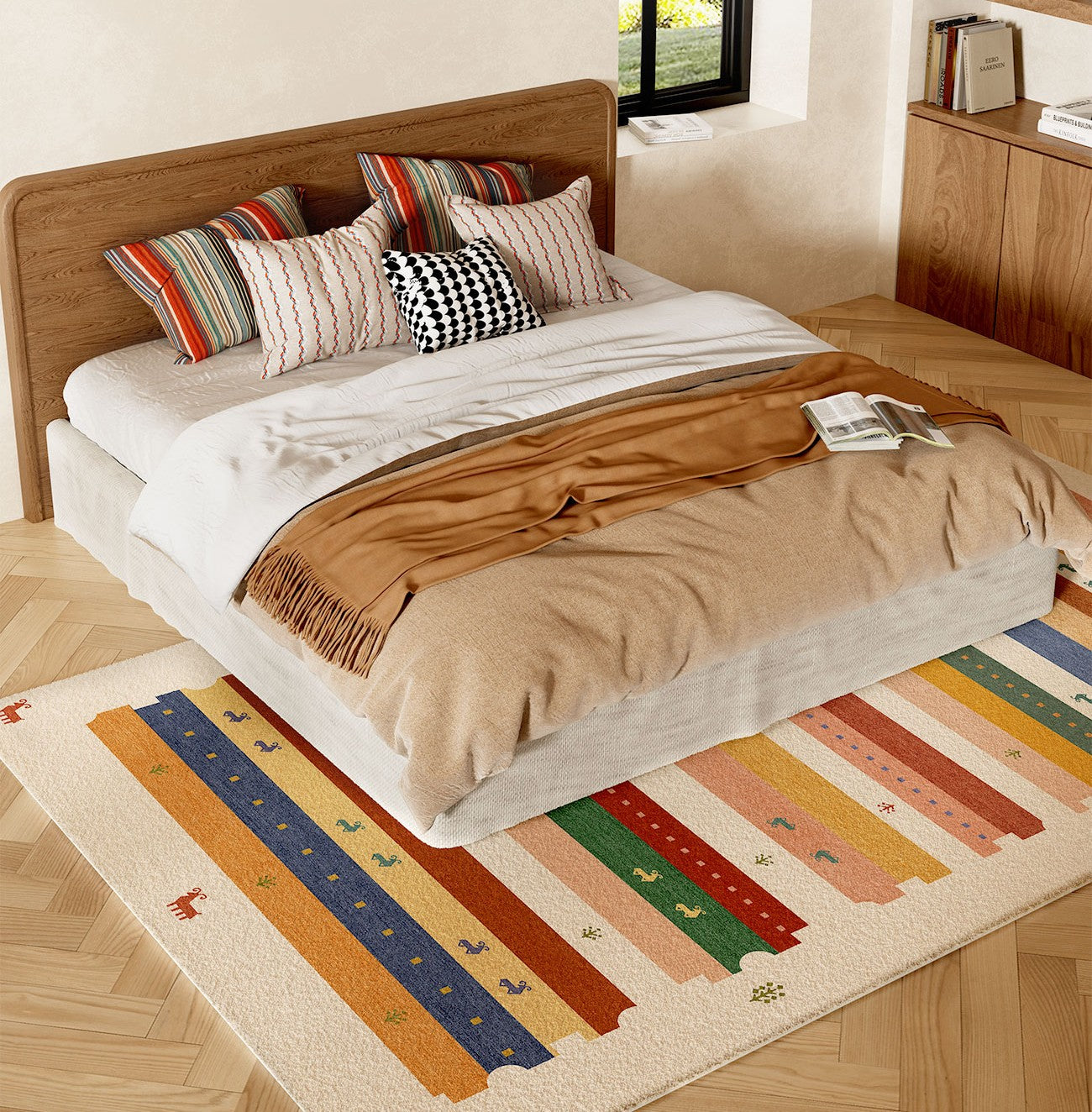 Modern Runner Rugs Next to Bed, Contemporary Runner Rugs for Children's Room, Runner Rugs for Hallway, Bathroom Runner Rugs, Kitchen Runner Rugs-Silvia Home Craft