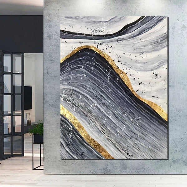Abstract Canvas Painting, Extra Large Abstract Artwork, Modern Paintings for Dining Room, Hand Painted Wall Painting-Silvia Home Craft