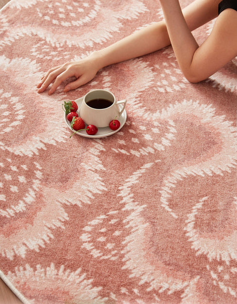 Contemporary Modern Rugs, Mid Century Round Modern Rugs under Chairs, Bedroom Abstract Modern Area Rugs, Geometric Round Rugs for Dining Room-Silvia Home Craft