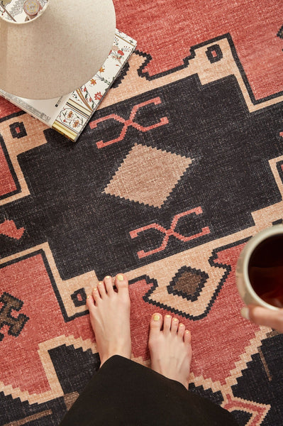 Large Modern Rugs under Dining Room Table, Contemporary Abstract Rugs Next to Bed, Vintage Soft Turkish Rug for Living Room, Geometric Modern Carpets for Office-Silvia Home Craft