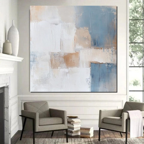Large Modern Canvas Painting, Wall Art for Bedroom, Contemporary Modern Artwork, Hand Painted Wall Art Painting-Silvia Home Craft