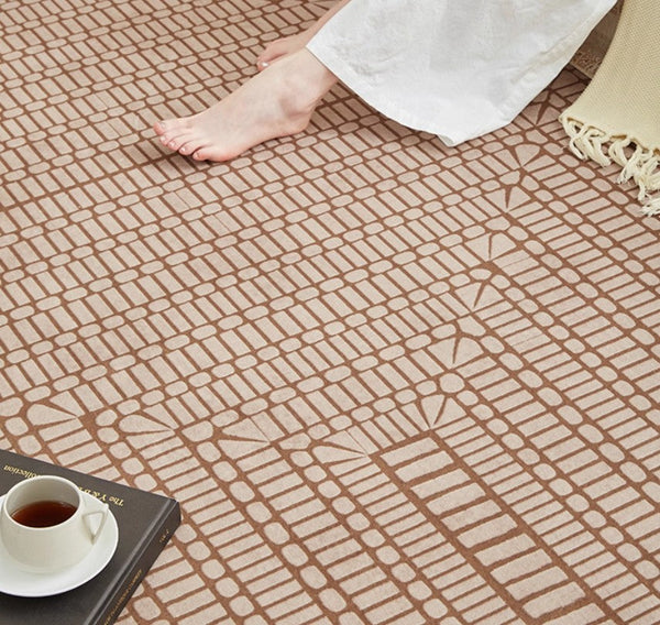Mid Century Geometric Carpets, Modern Rugs under Dining Room Table, Contemporary Modern Rugs Next to Bed, Abstract Modern Rugs for Living Room-Silvia Home Craft