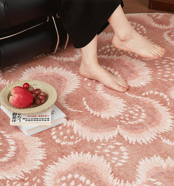 Contemporary Modern Rugs, Mid Century Round Modern Rugs under Chairs, Bedroom Abstract Modern Area Rugs, Geometric Round Rugs for Dining Room-Silvia Home Craft