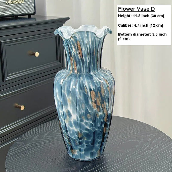 Modern Glass Bud Vases, Centerpiece Vases on Table, Handmade Liuli Vases, Color Glaze Vase, Contemporary Vases for Modern Home Decor-Silvia Home Craft