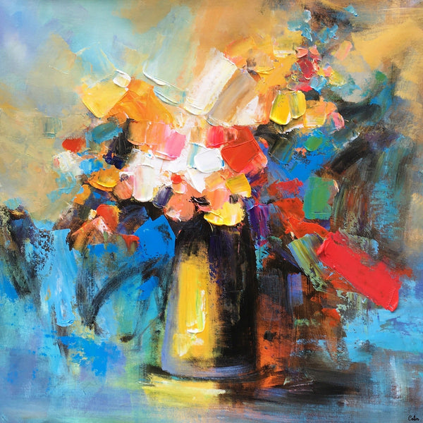 Flower Acrylic Painting, Abstract Acrylic Painting, Flower Painting for Sale, Custom Acrylic Painting on Canvas, Abstract Art on Canvas-Silvia Home Craft