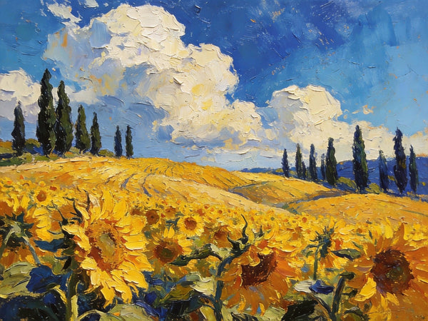 Original Wall Art Paintings, Charming Provence Floral Landscape, Landscape Canvas Paintings, Small Paintings on Canvas, Original Landscape Paintings, Hand Painted Canvas Art-Silvia Home Craft