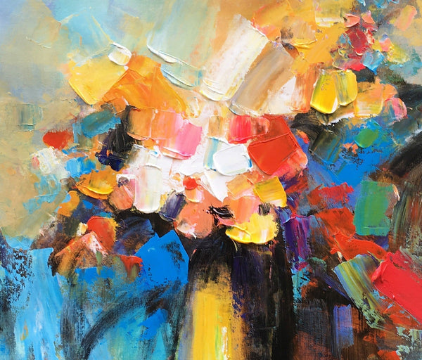 Flower Acrylic Painting, Abstract Acrylic Painting, Flower Painting for Sale, Custom Acrylic Painting on Canvas, Abstract Art on Canvas-Silvia Home Craft